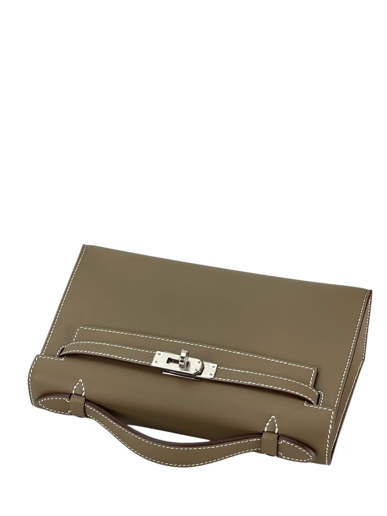 HERMES - Mini Kelly2 Etoupe Swift Palladium Hardware