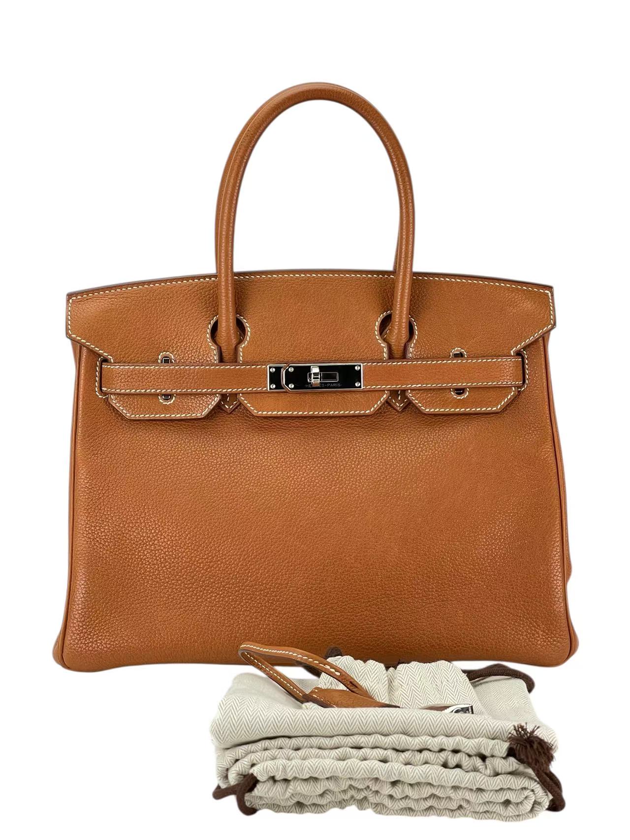 HERMES - Birkin 30 Gold Barenia Leather Gold Hardware 