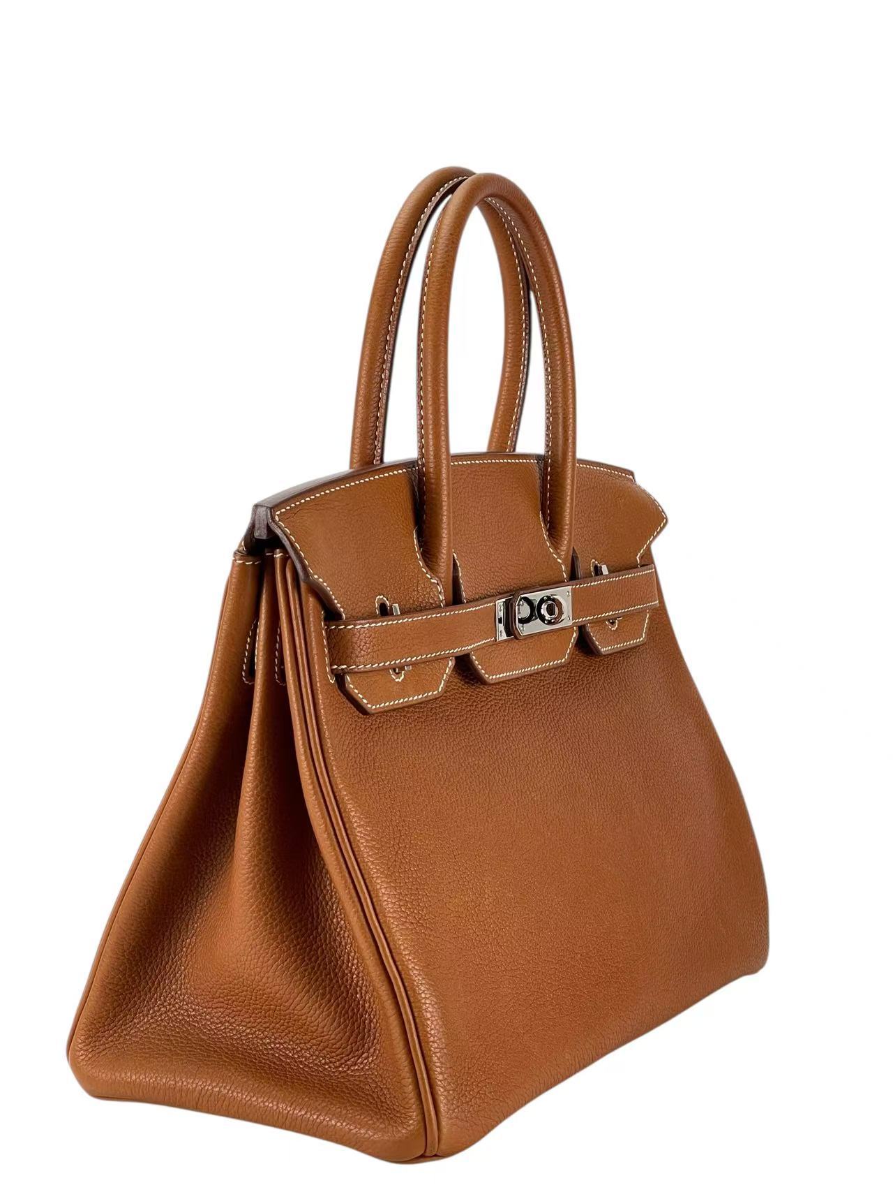 HERMES - Birkin 30 Gold Barenia Leather Gold Hardware 