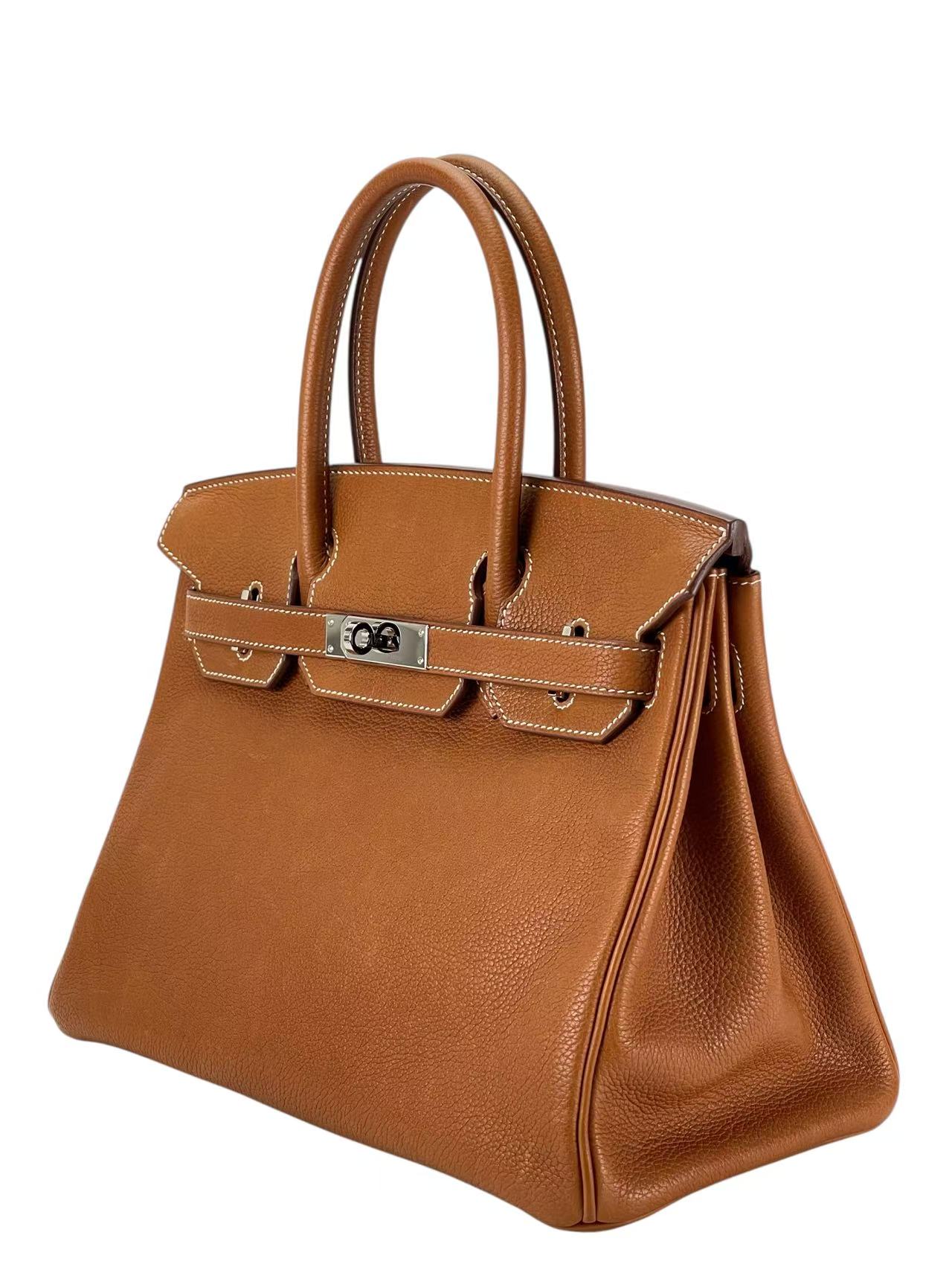 HERMES - Birkin 30 Gold Barenia Leather Gold Hardware 