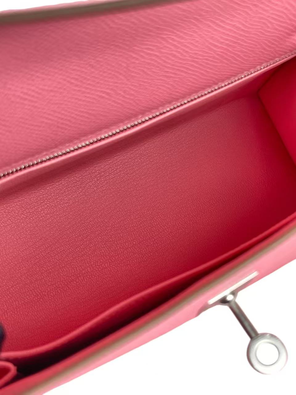 HERMES - Kelly 25 1Q Rose confetti Epsom Palladium Hardware