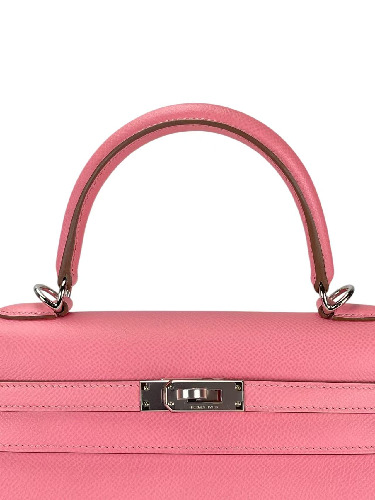 HERMES - Kelly 25 1Q Rose confetti Epsom Palladium Hardware
