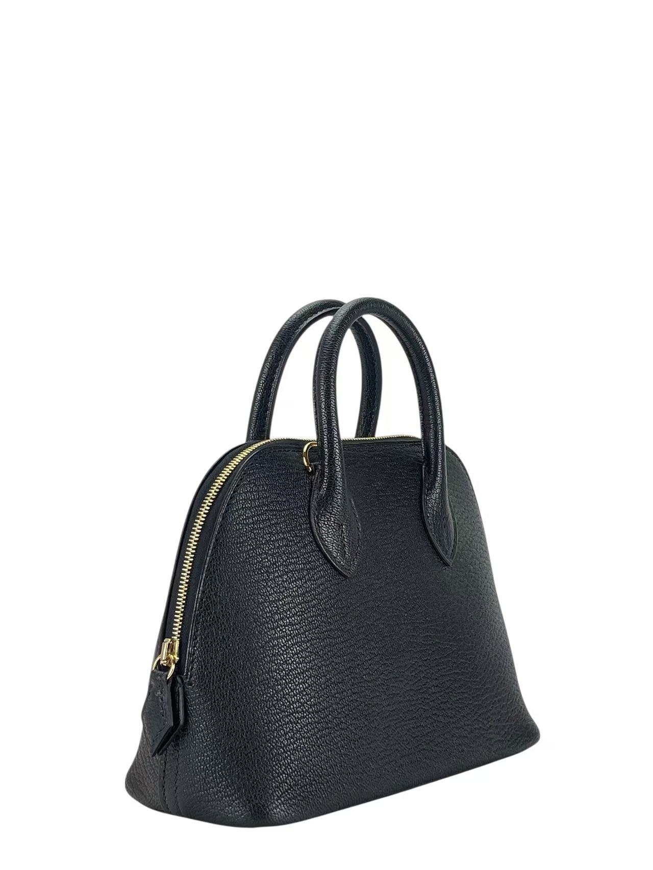HERMES - Mini Bolide Noir89 Chevre Gold Hardware