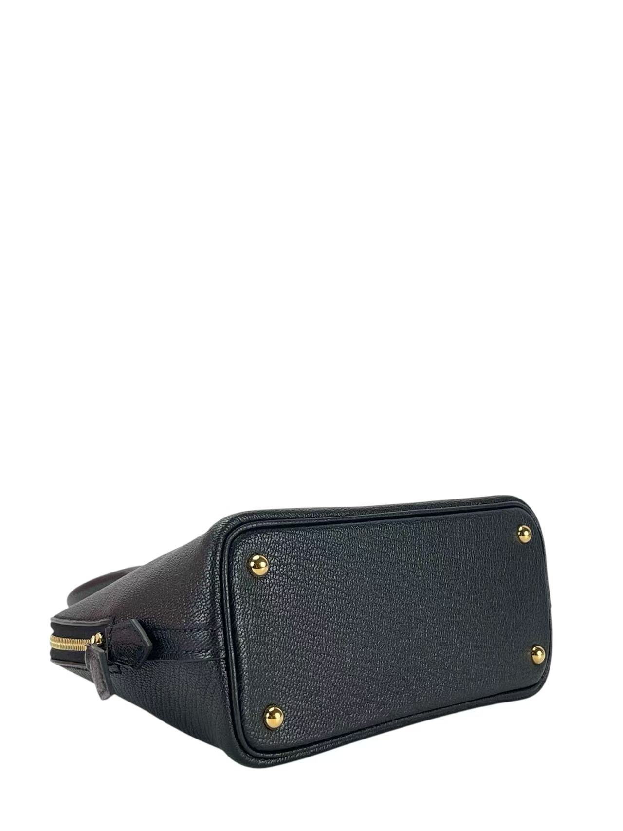 HERMES - Mini Bolide Noir89 Chevre Gold Hardware