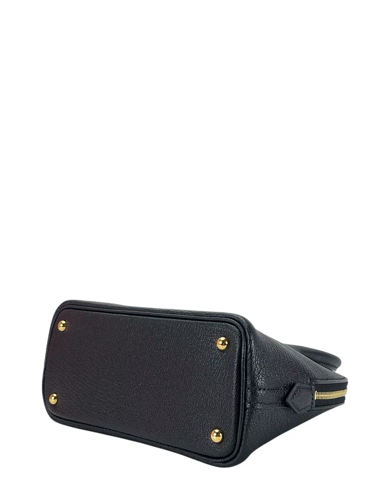 HERMES - Mini Bolide Noir89 Chevre Gold Hardware