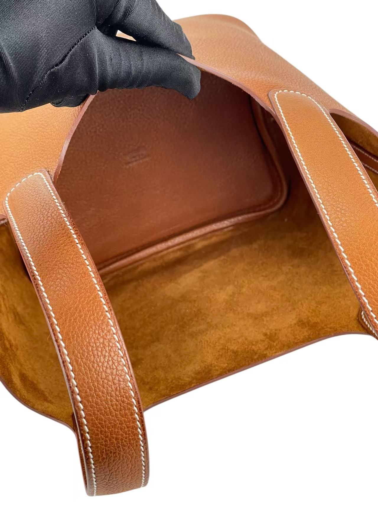 HERMES - Picotin PM Picotin 18 Fauve 34 Barenta Faubourg Gold Hardware