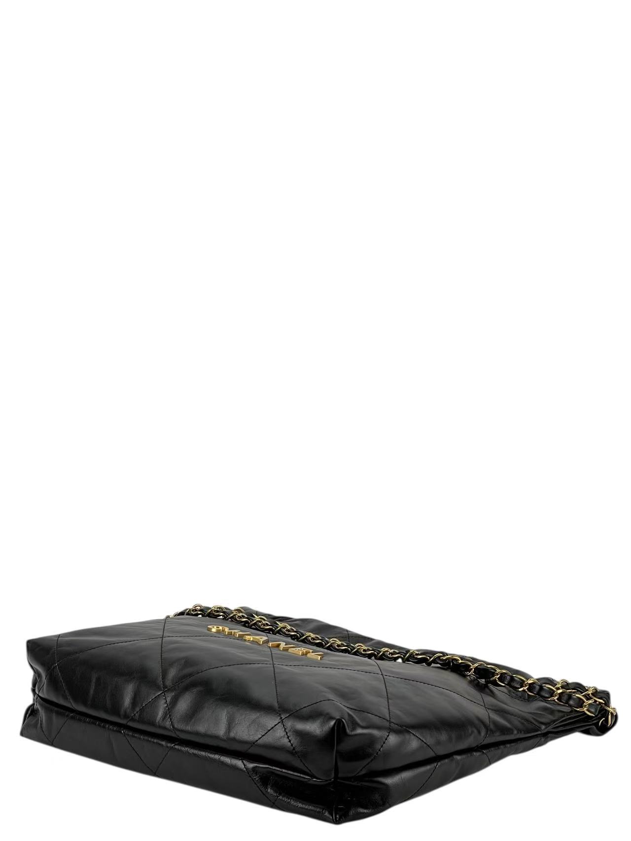 CHANEL - 22 Bag Black Calfskin Gold Hardware Small 
