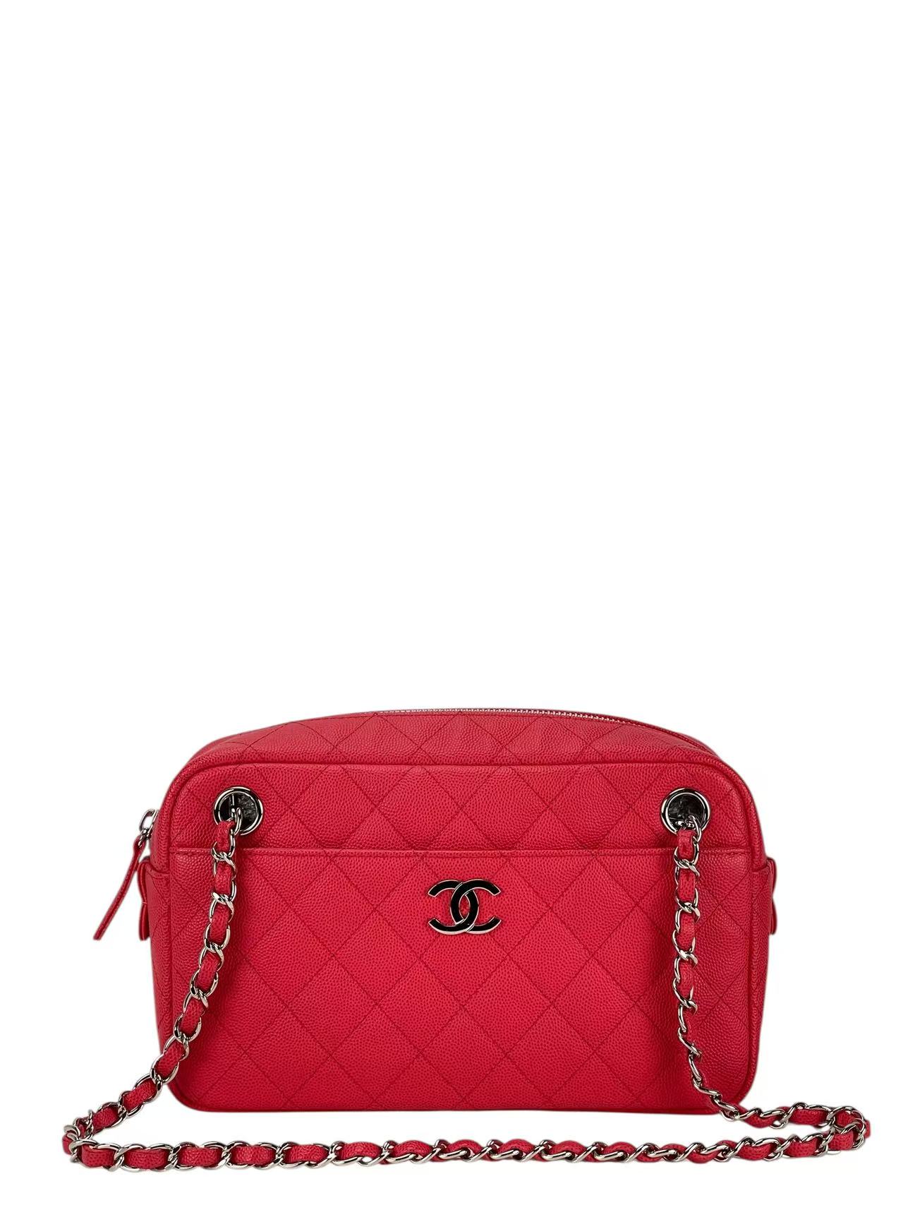 CHANEL - Red Cavair Matelasse Camera Shoulder Bag