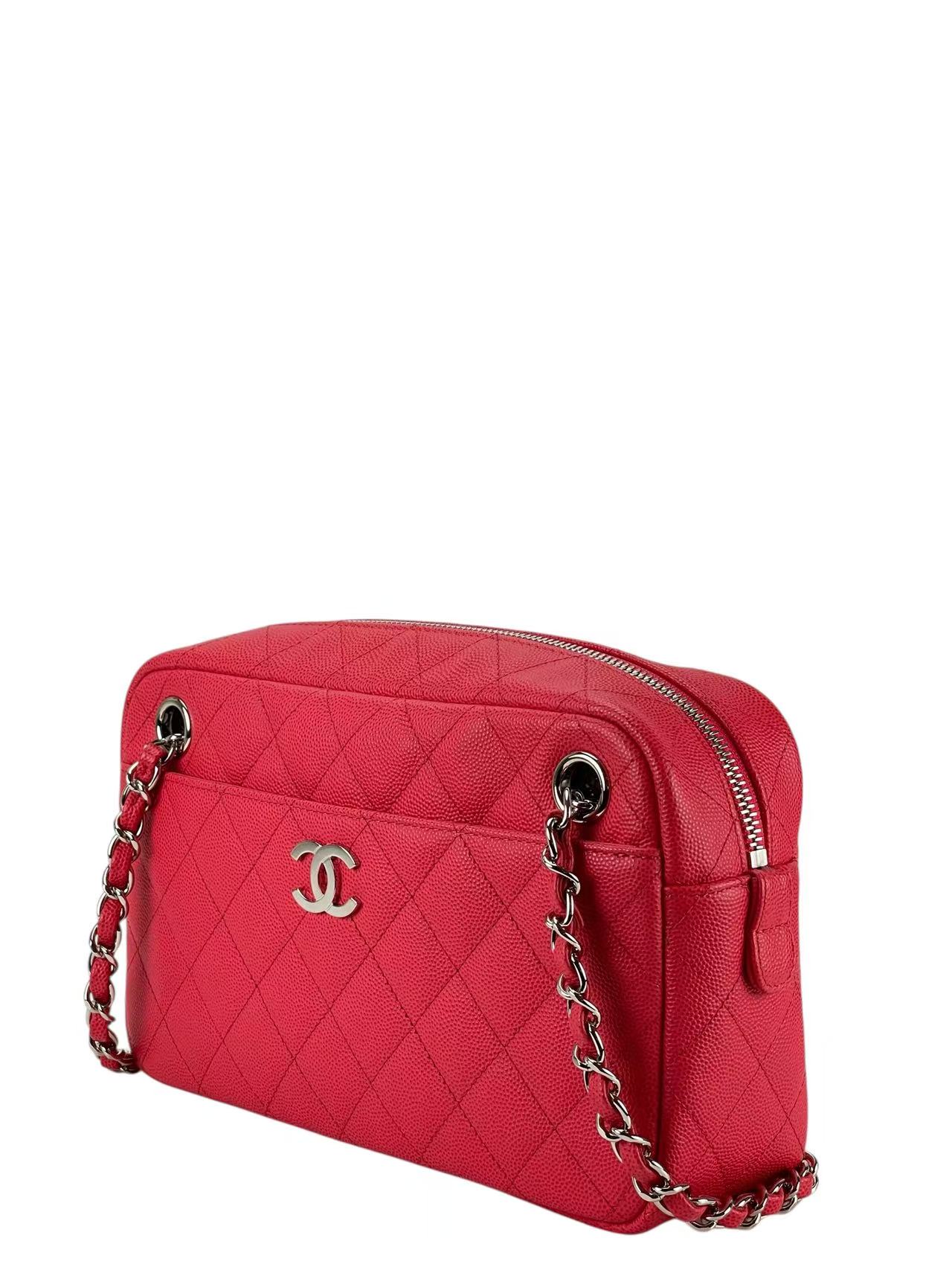 CHANEL - Red Cavair Matelasse Camera Shoulder Bag