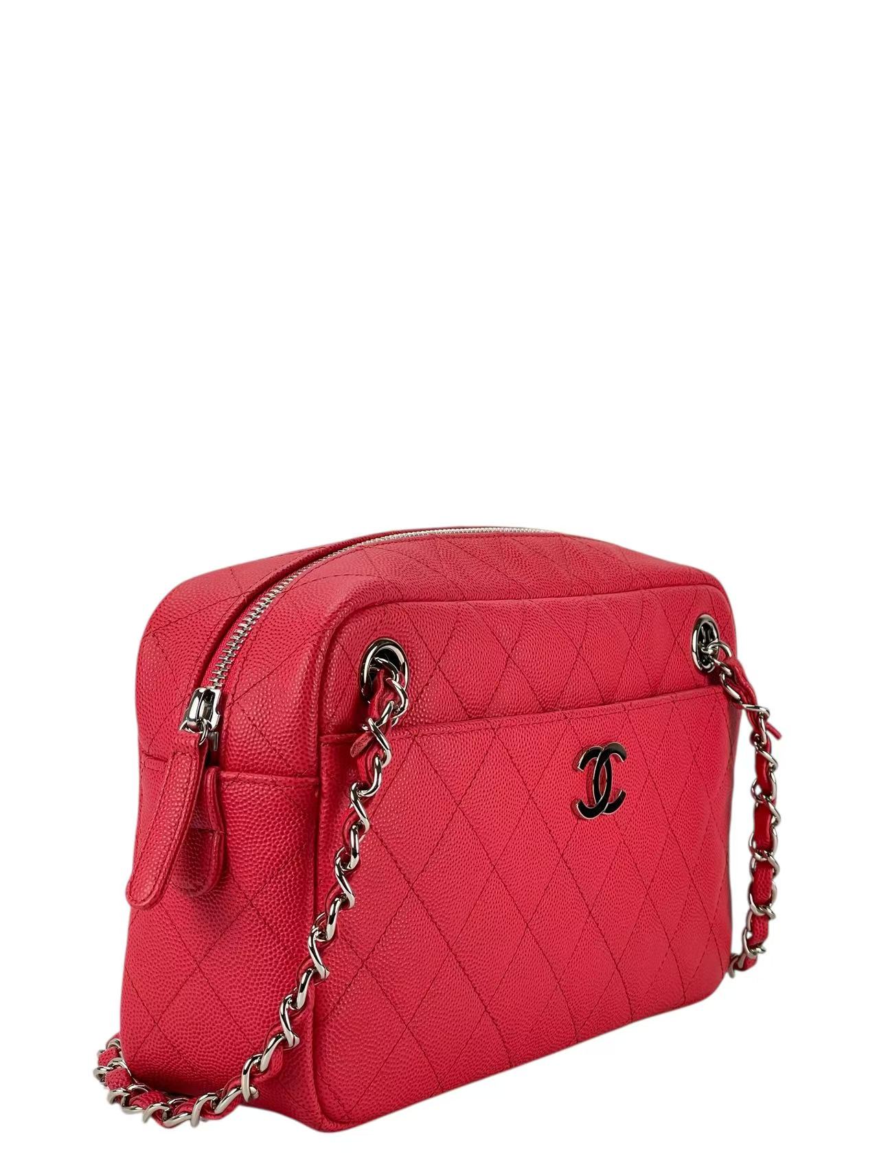 CHANEL - Red Cavair Matelasse Camera Shoulder Bag