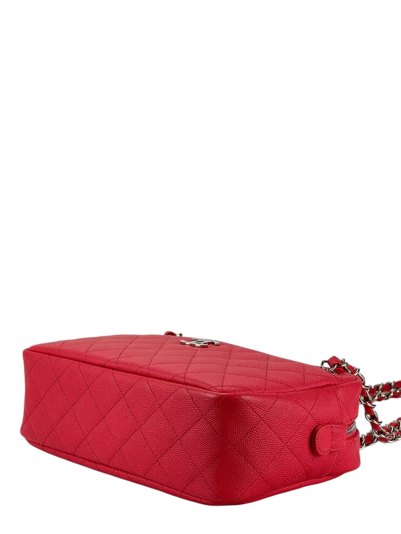 CHANEL - Red Cavair Matelasse Camera Shoulder Bag