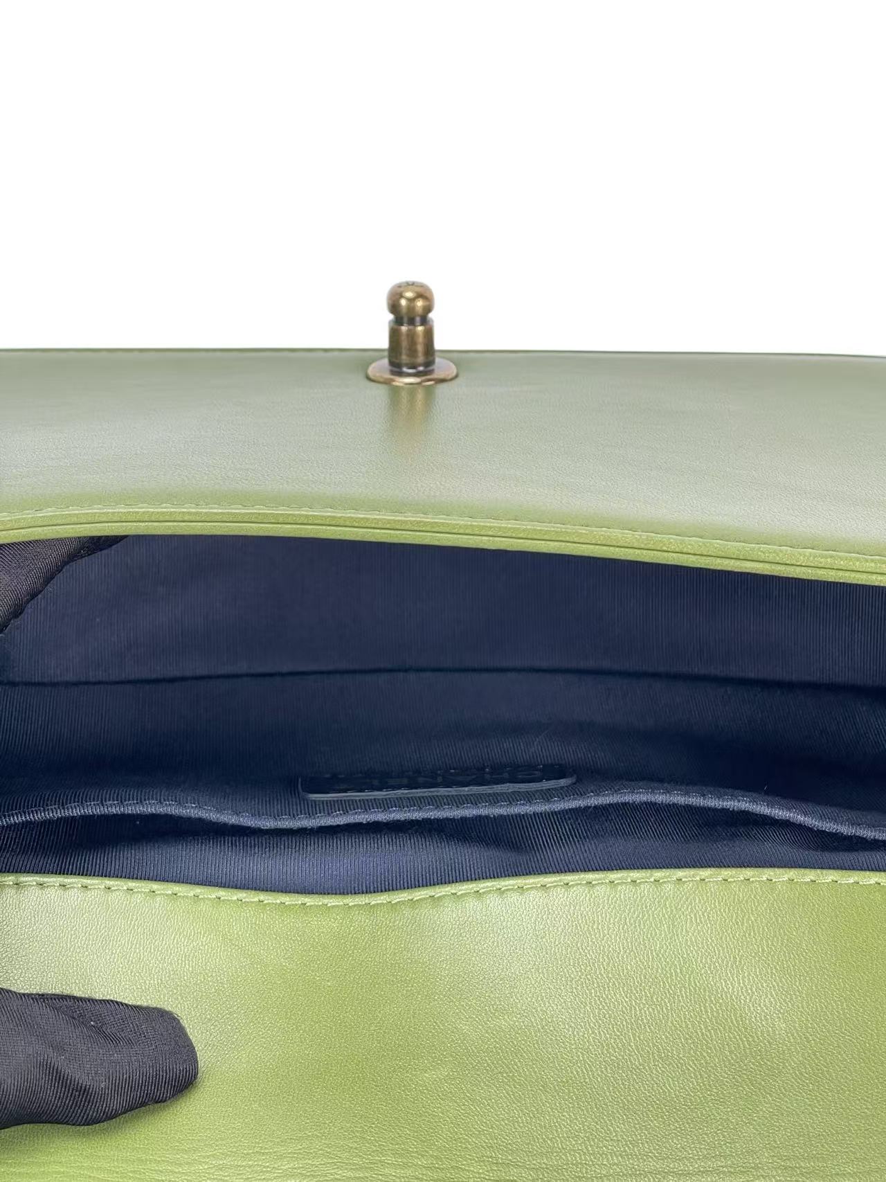 CHANEL - Medium Boy Flap Bag Tweed Velvet Green Gold Hardware