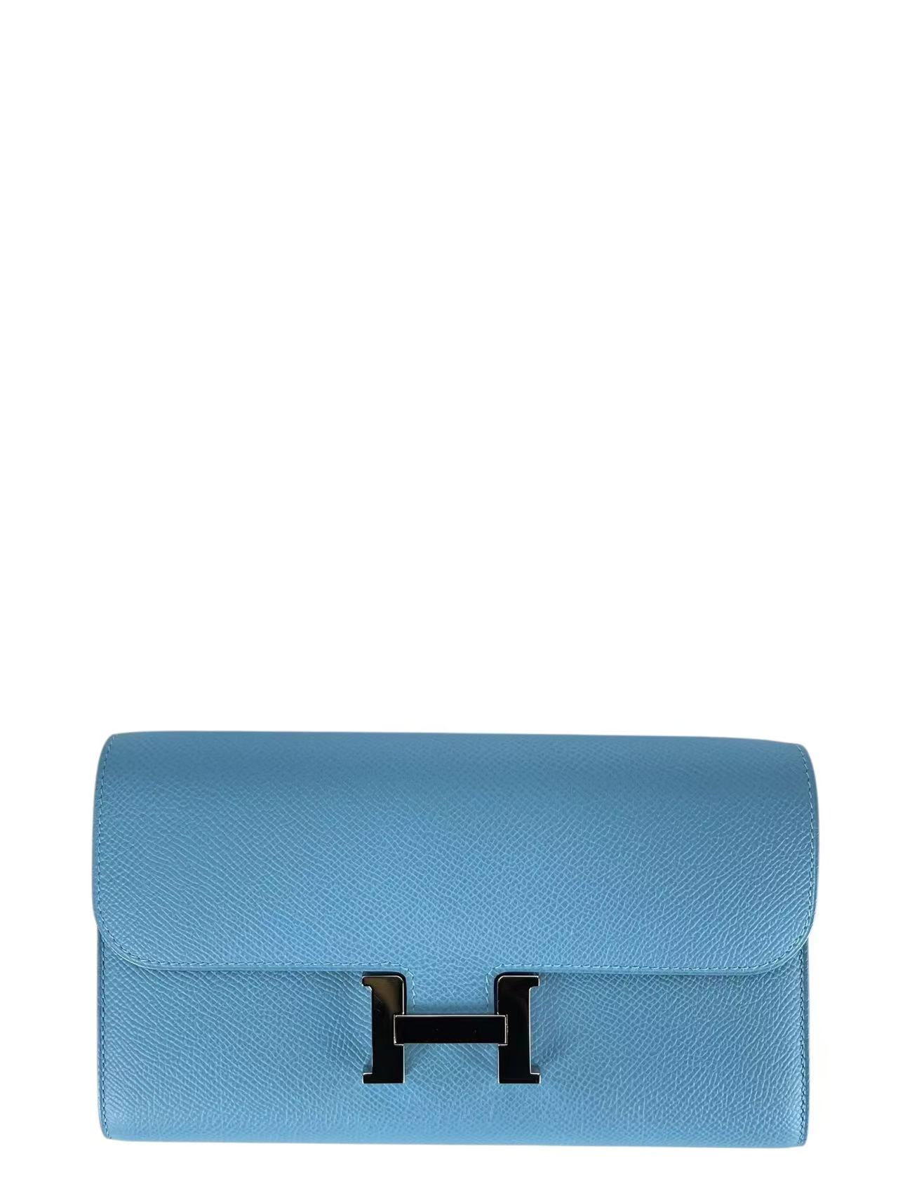 HERMES - Constance to go Celeste 7N Epsom Palladium Hardware 