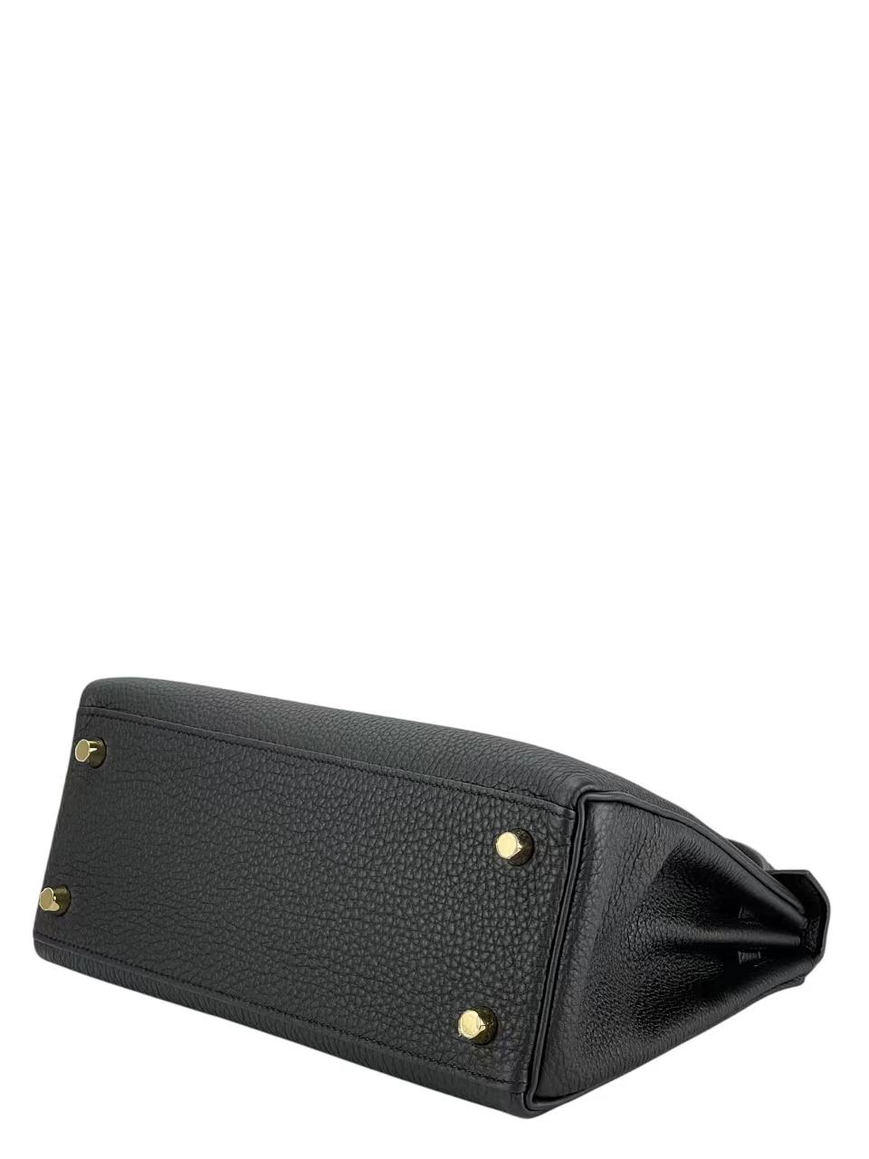 HERMES - Kelly 25 Noir 89 Togo Gold Hardware