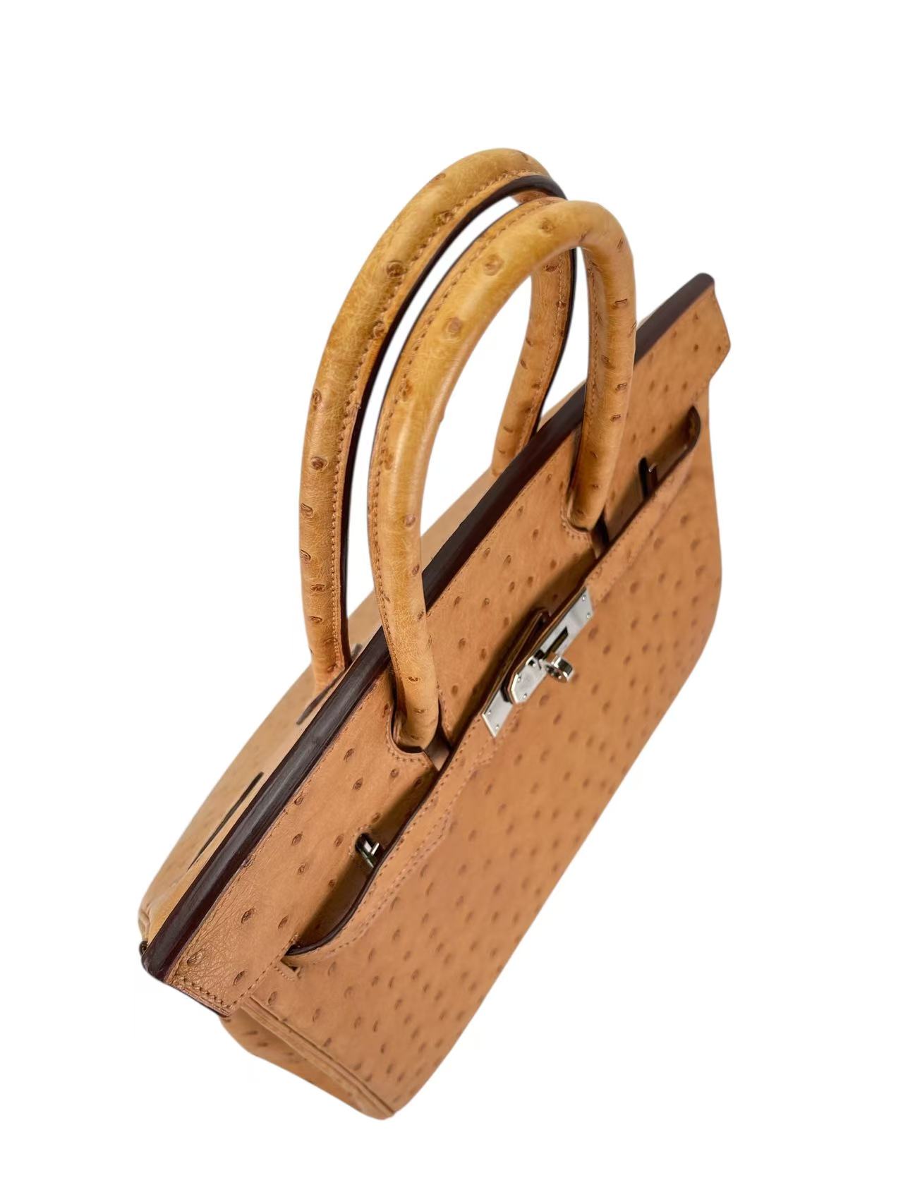 HERMES - Birkin 30 Gold Ostrich Palladium Hardware 