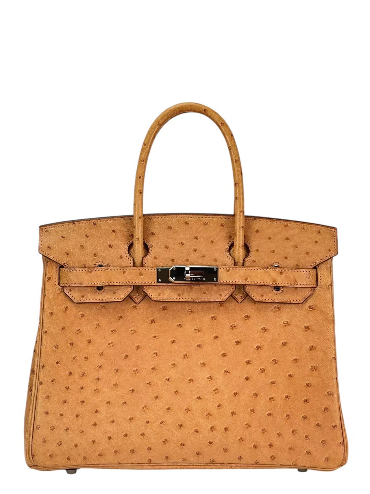 HERMES - Birkin 30 Gold Ostrich Palladium Hardware 