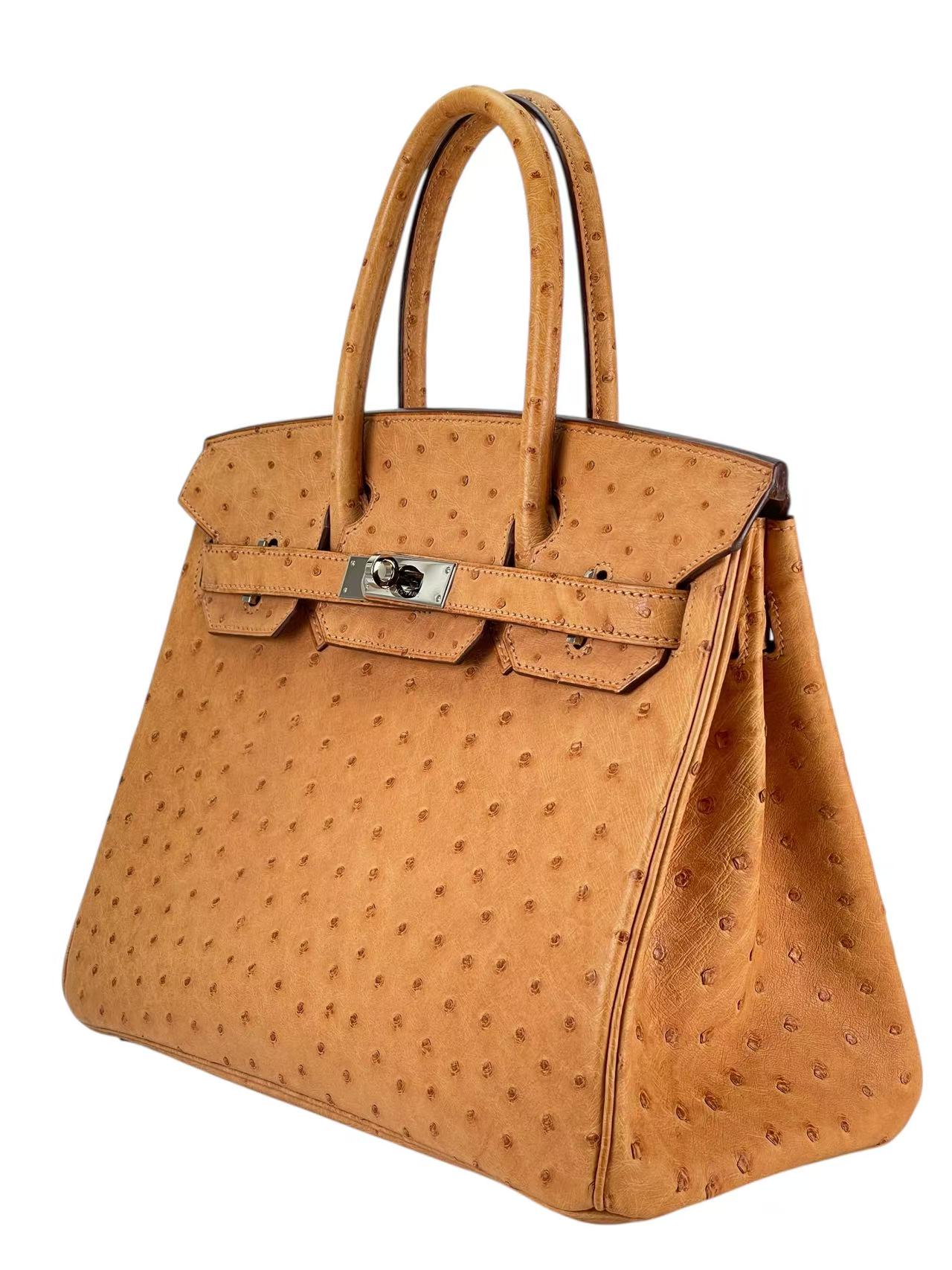 HERMES - Birkin 30 Gold Ostrich Palladium Hardware 