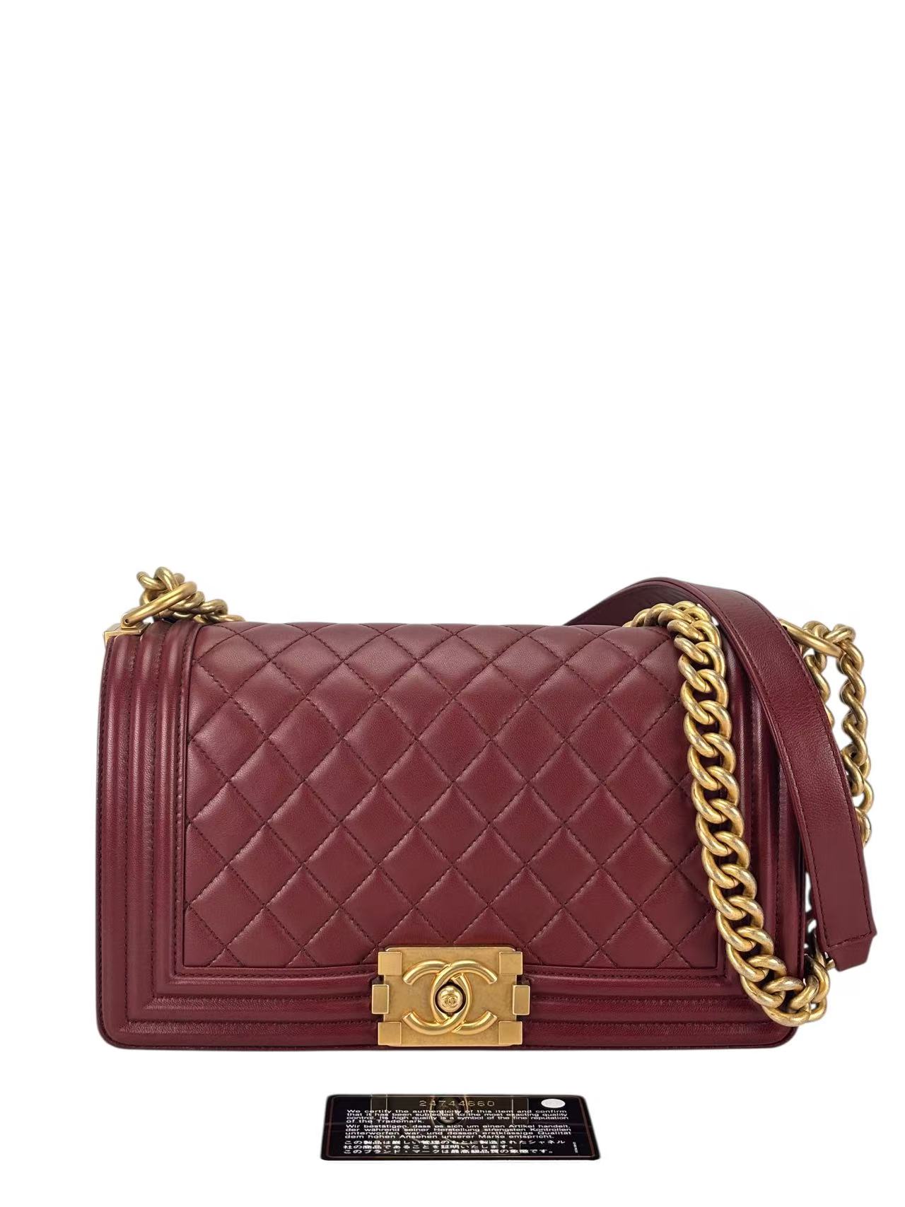 CHANEL - Small Boy Flap Bag Red Lambskin