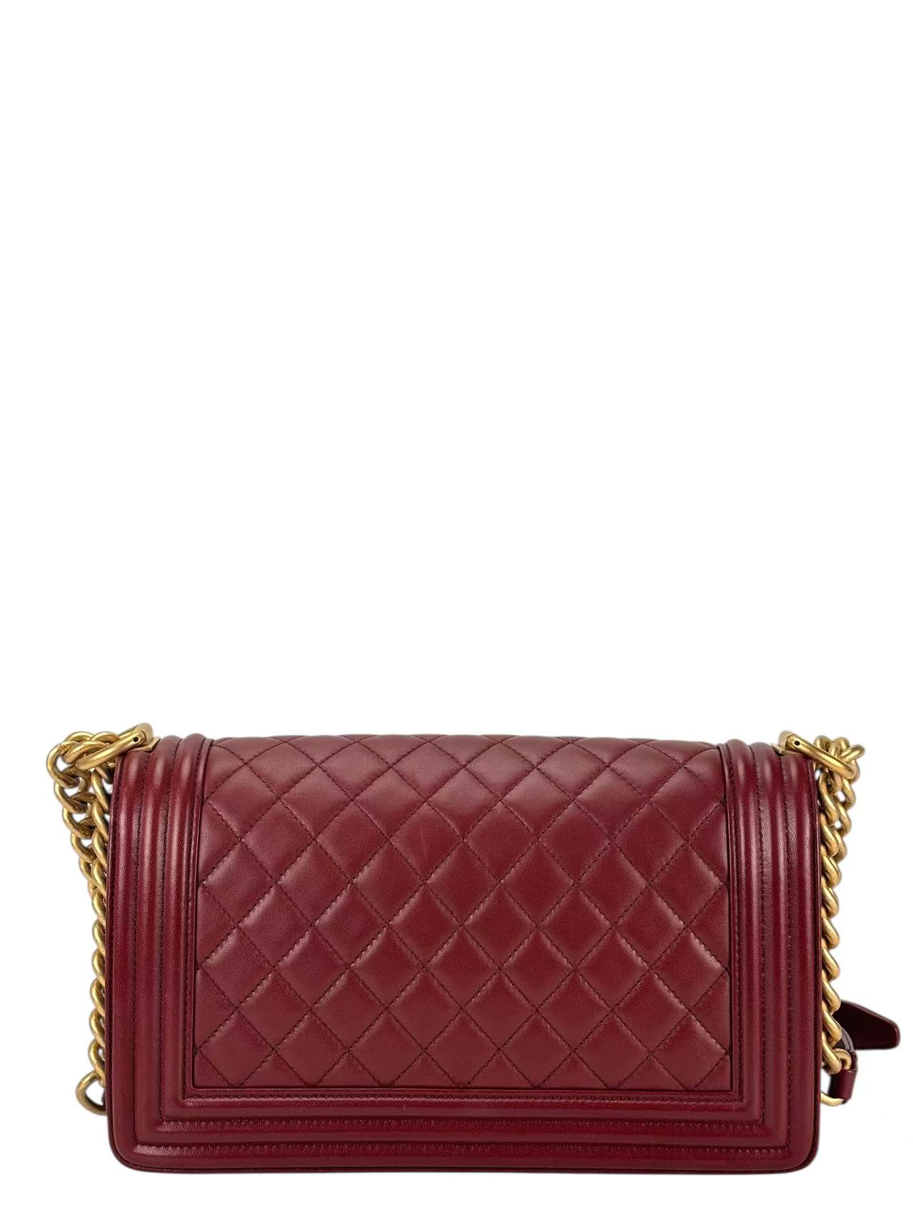 CHANEL - Small Boy Flap Bag Red Lambskin
