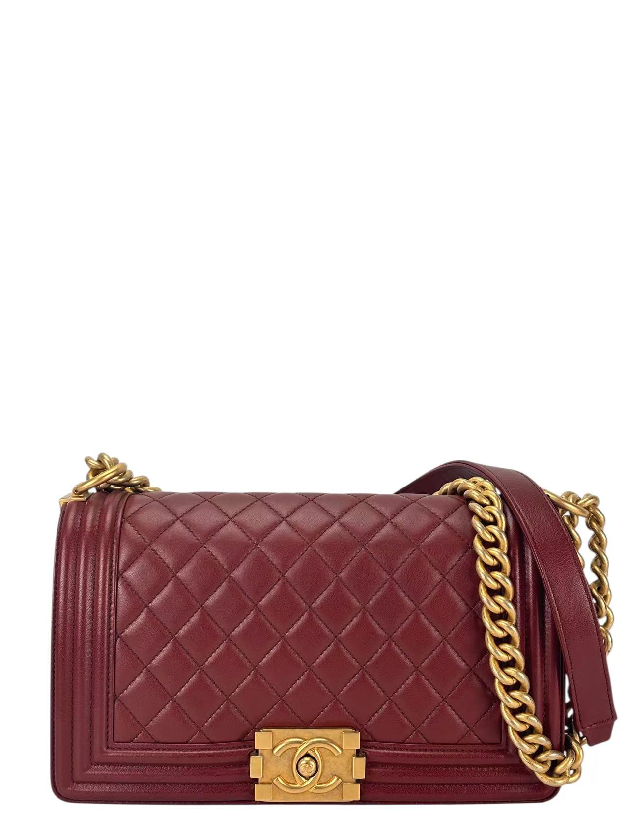 CHANEL - Small Boy Flap Bag Red Lambskin