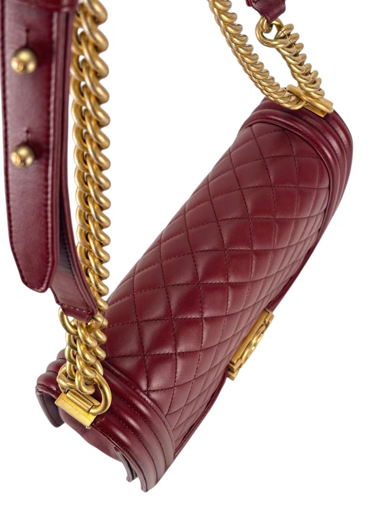 CHANEL - Small Boy Flap Bag Red Lambskin