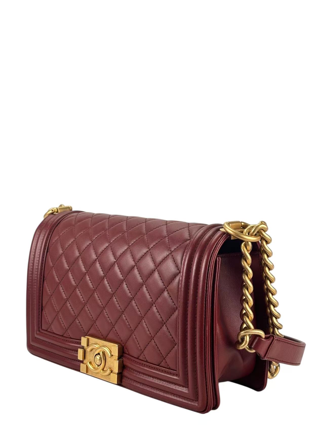 CHANEL - Small Boy Flap Bag Red Lambskin