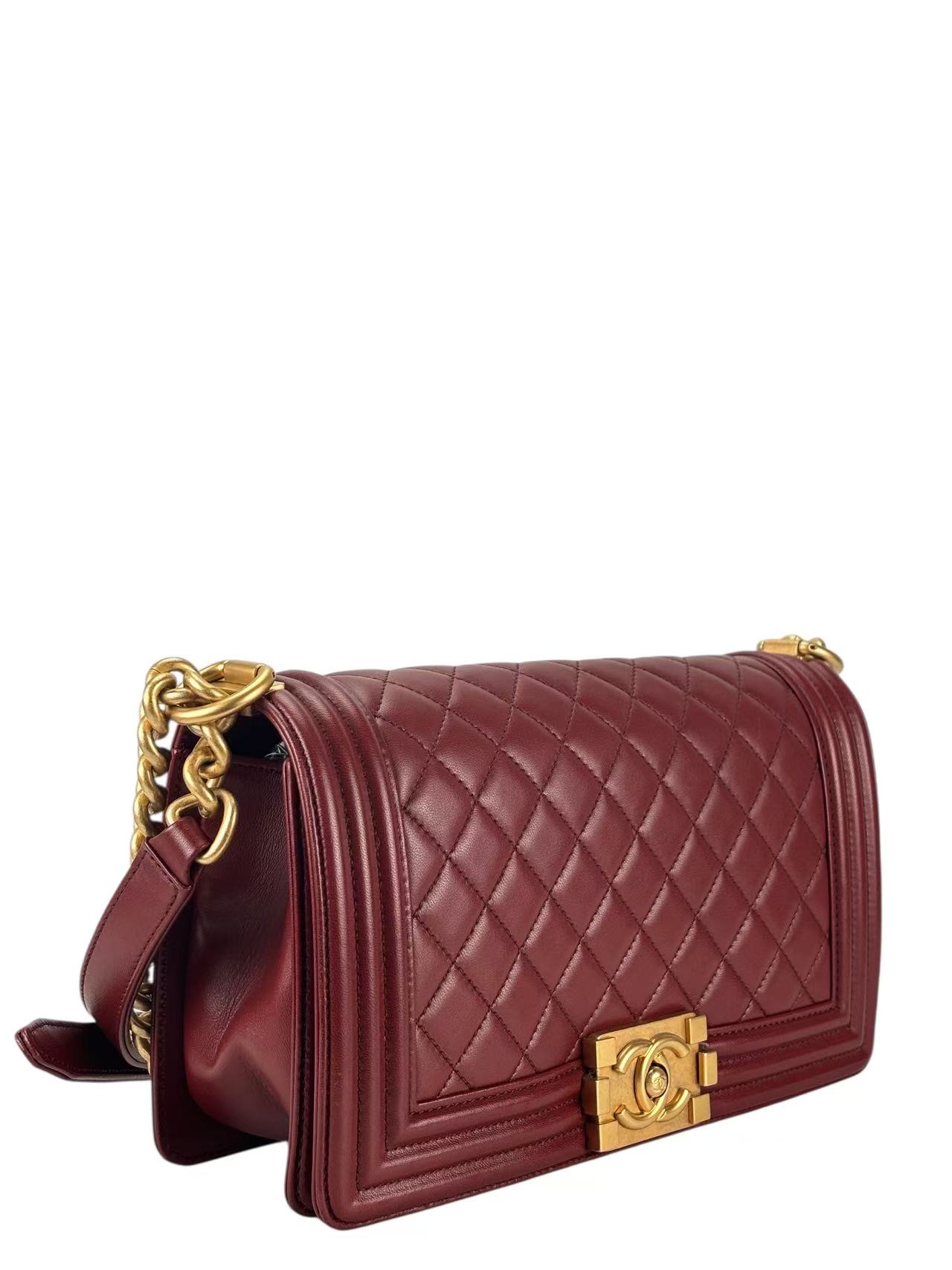 CHANEL - Small Boy Flap Bag Red Lambskin