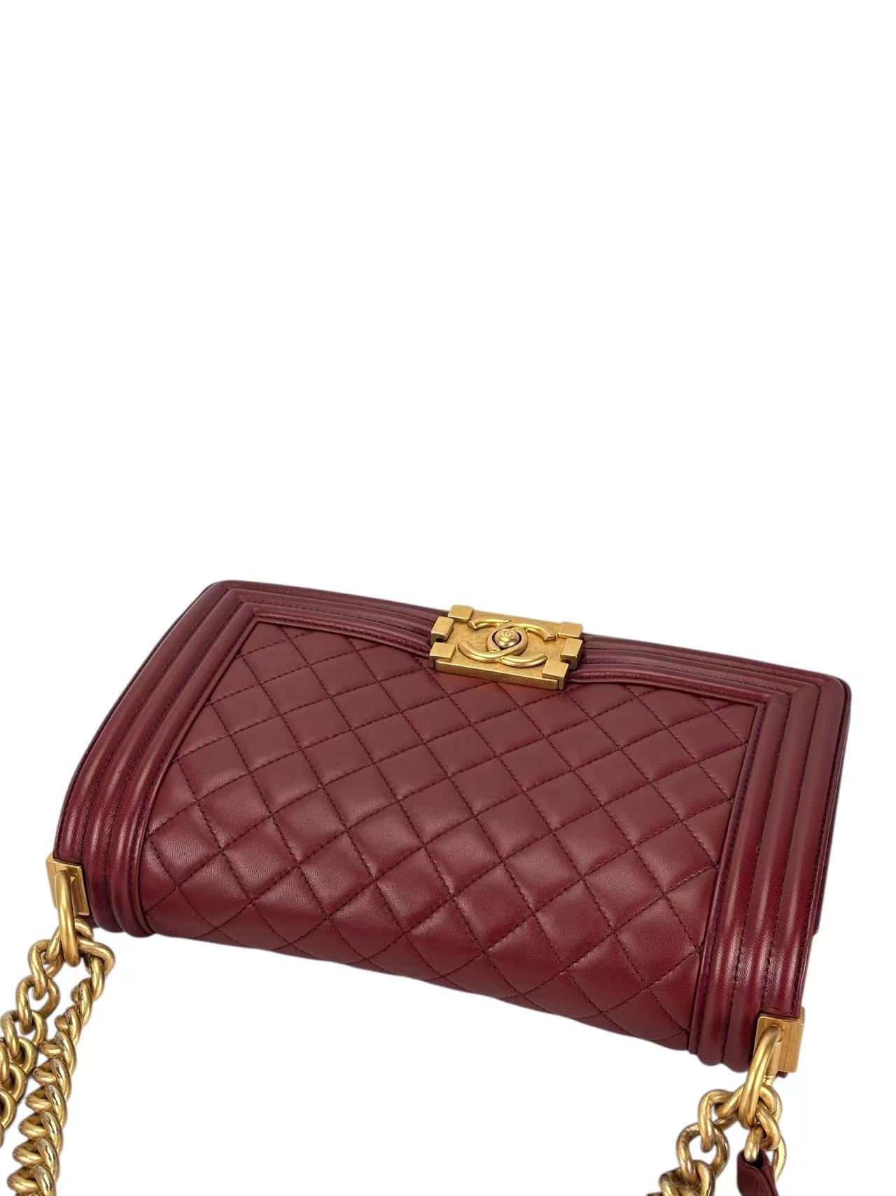 CHANEL - Small Boy Flap Bag Red Lambskin