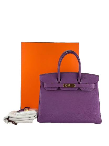 HERMES - Birkin 30 Anemone P9 Togo Gold Hardware 
