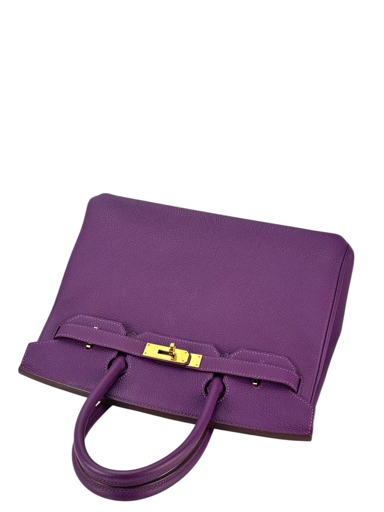 HERMES - Birkin 30 Anemone P9 Togo Gold Hardware 