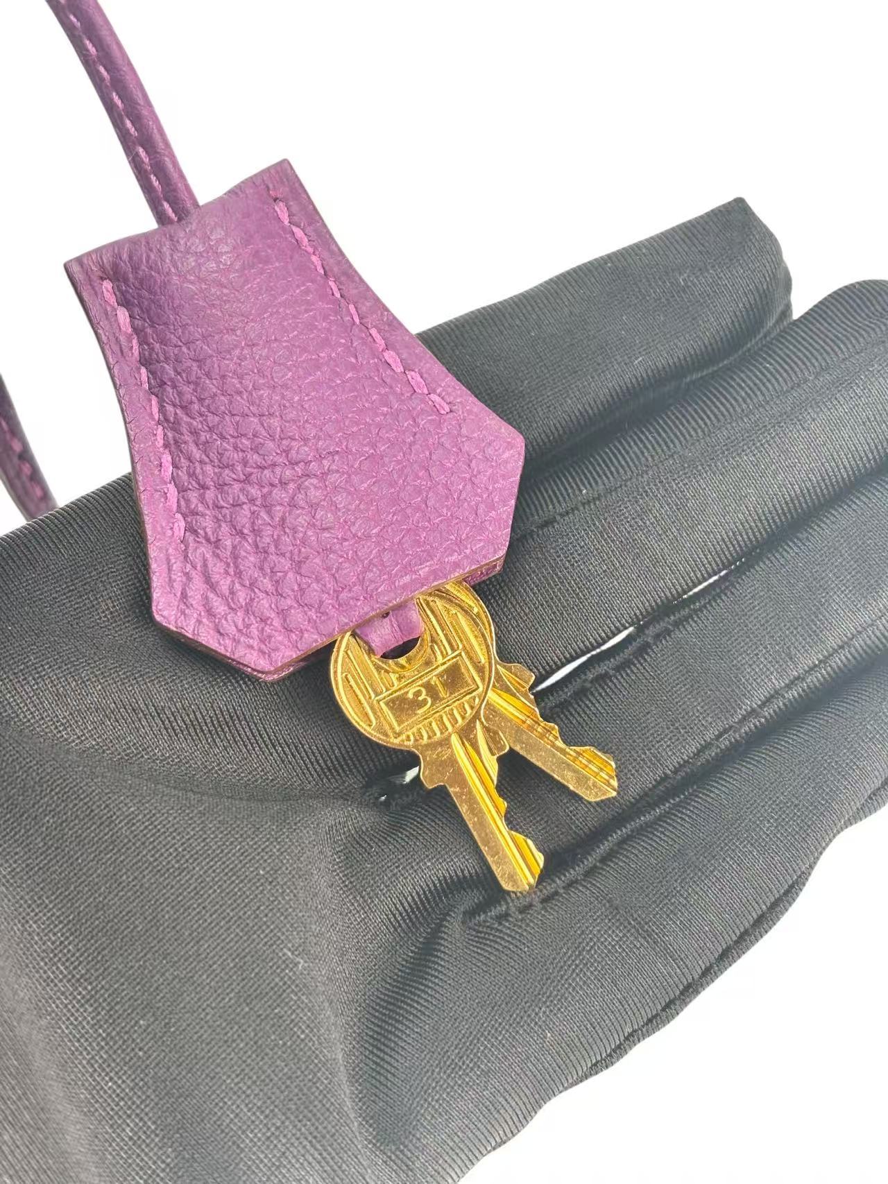 HERMES - Birkin 30 Anemone P9 Togo Gold Hardware 