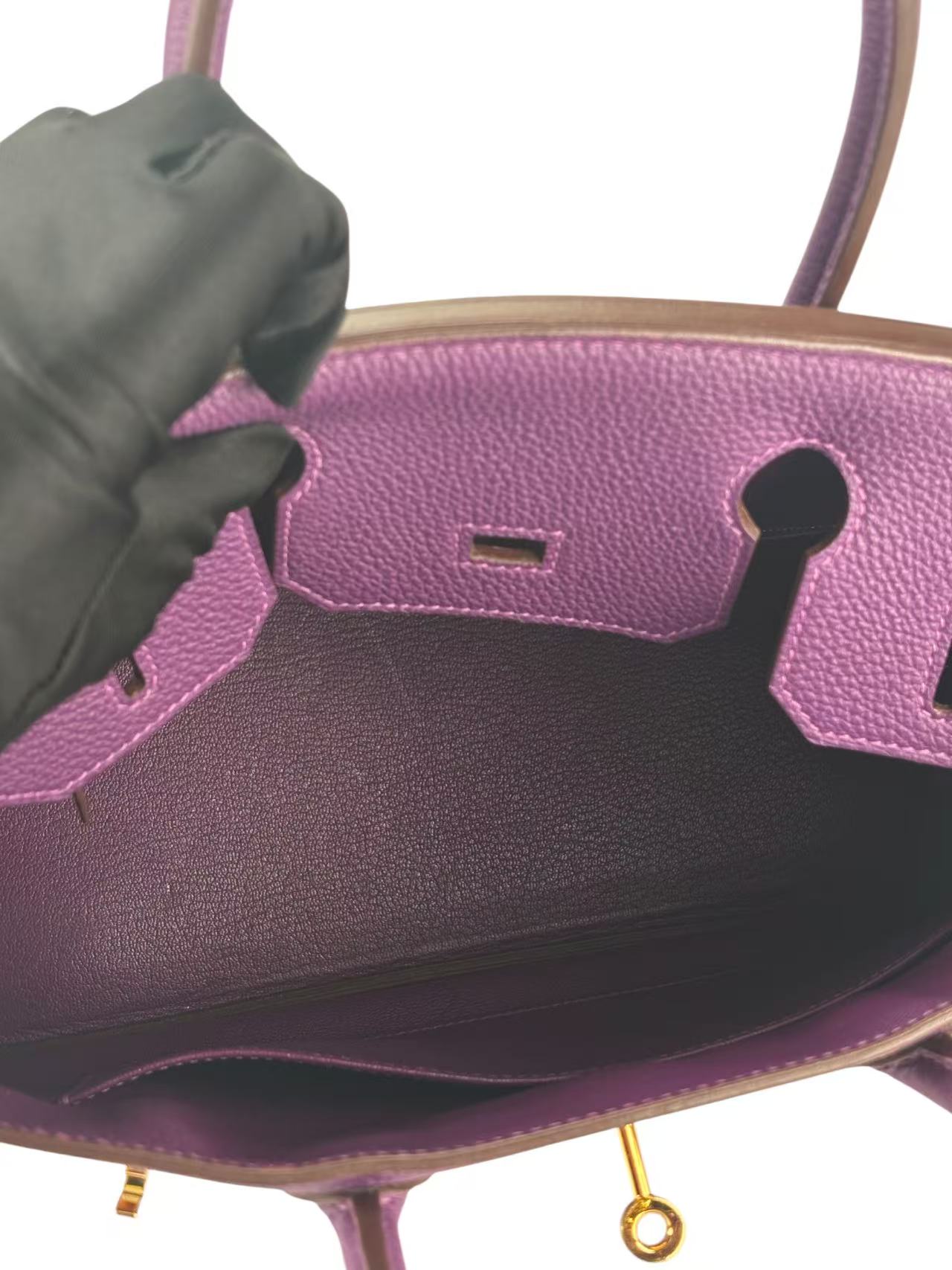 HERMES - Birkin 30 Anemone P9 Togo Gold Hardware 