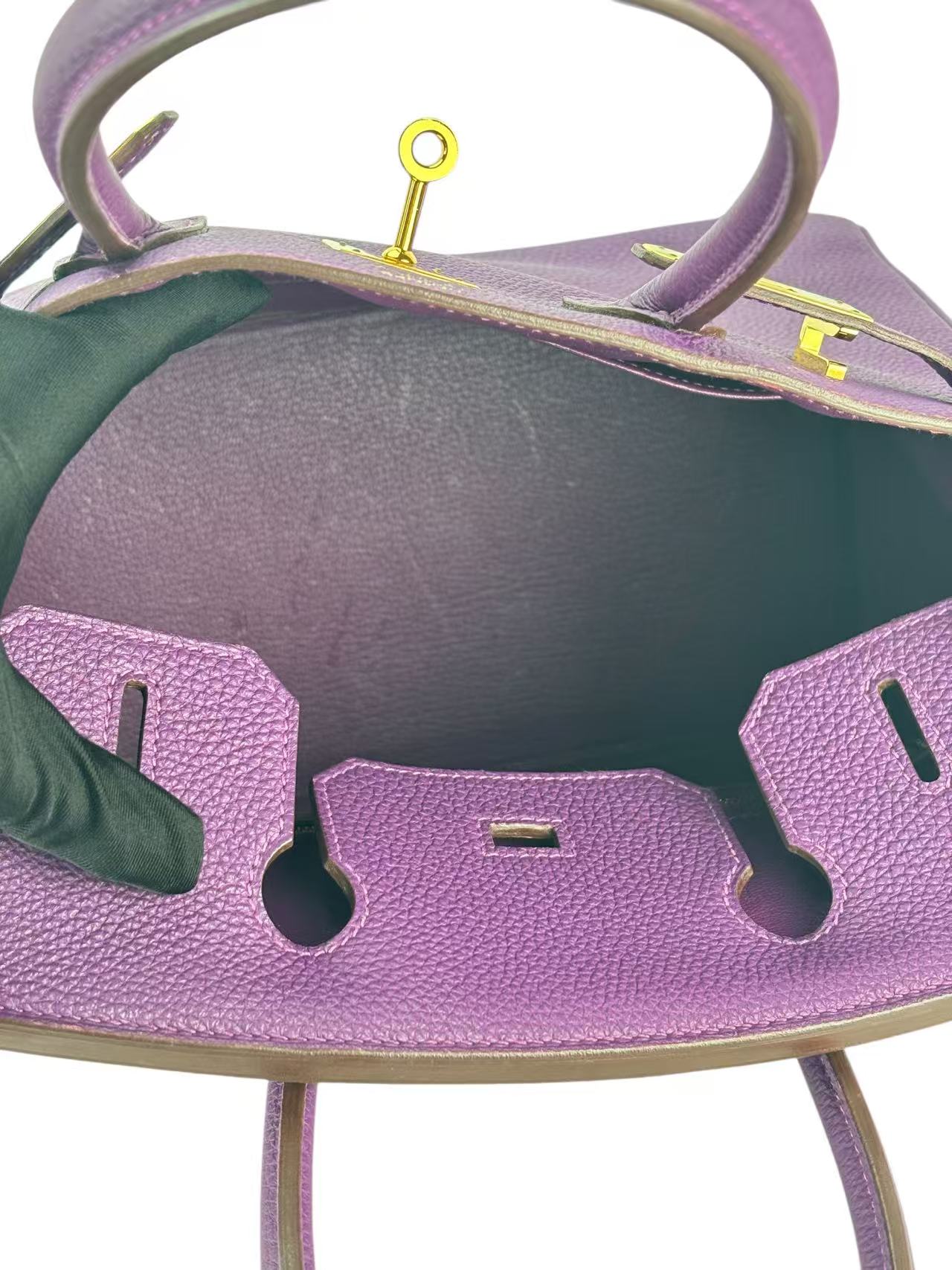 HERMES - Birkin 30 Anemone P9 Togo Gold Hardware 