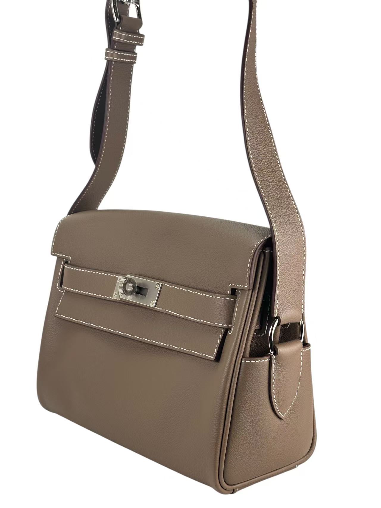 HERMES - Kelly MessengerPM 18 Evercolor Etoupe Palladium Hardware W (2024)