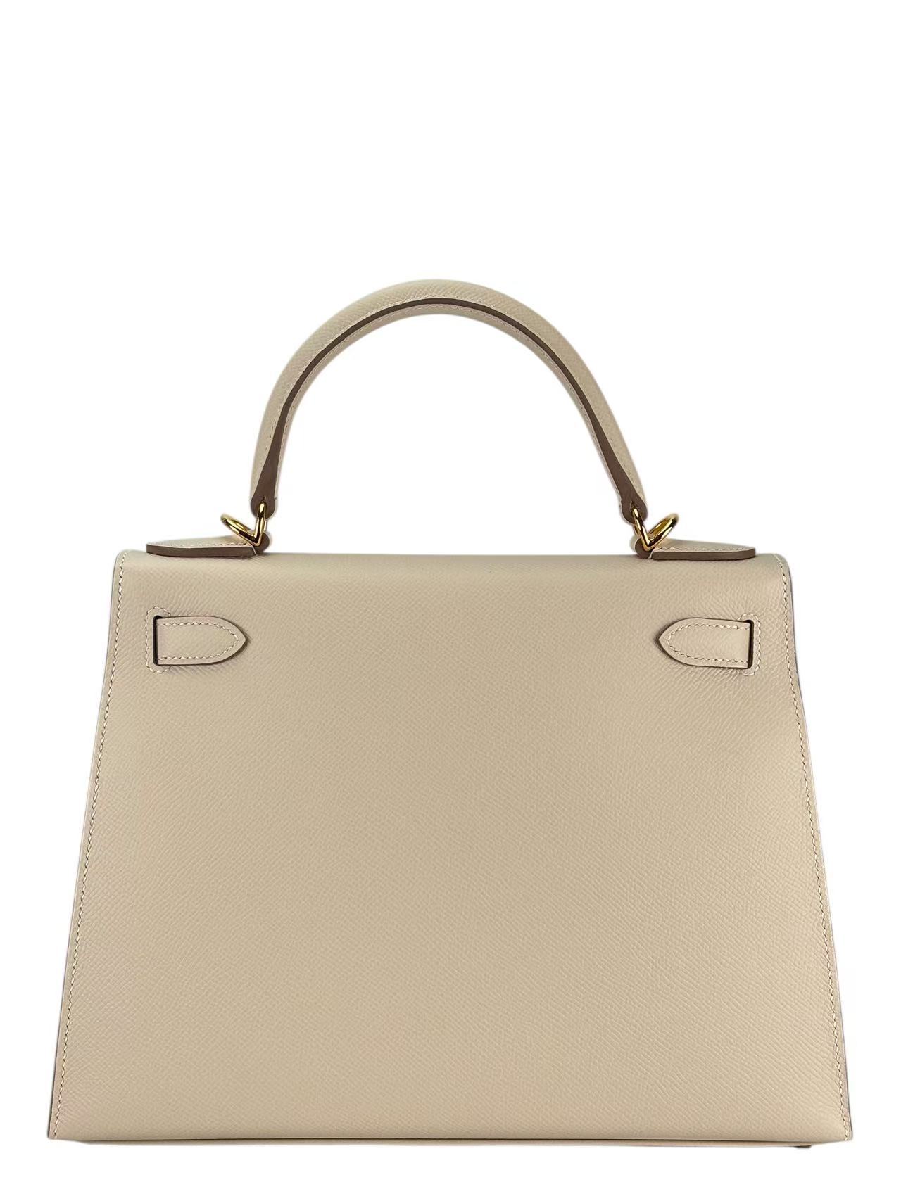 HERMES - Kelly 28 Craie10 Epsom Gold Hardware