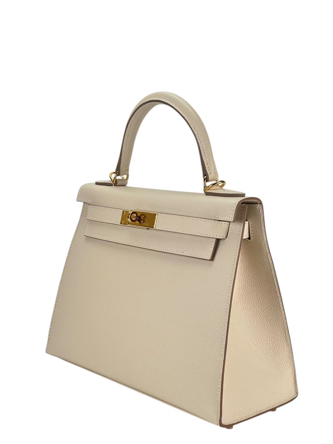 HERMES - Kelly 28 Craie10 Epsom Gold Hardware