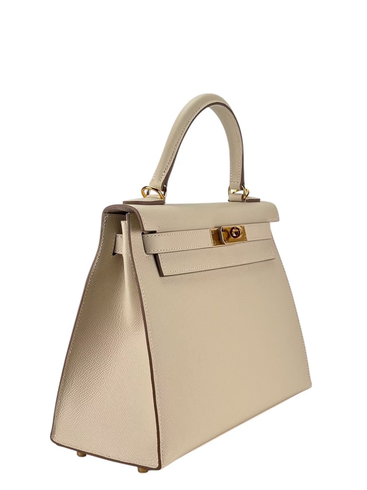 HERMES - Kelly 28 Craie10 Epsom Gold Hardware