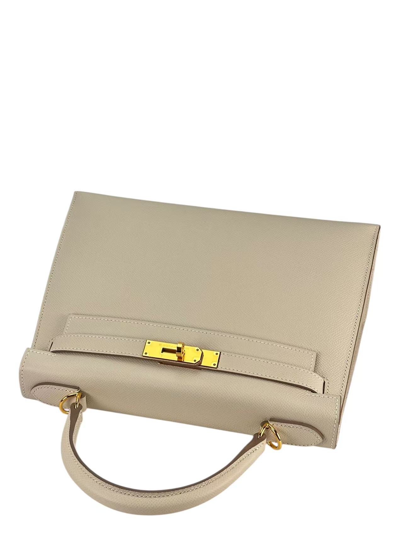 HERMES - Kelly 28 Craie10 Epsom Gold Hardware