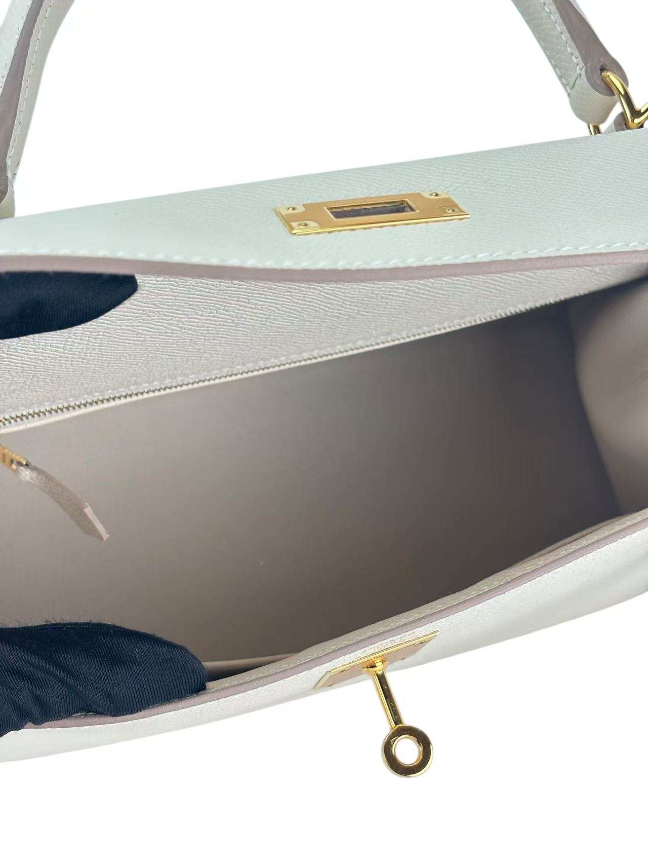 HERMES - Kelly 28 Craie10 Epsom Gold Hardware