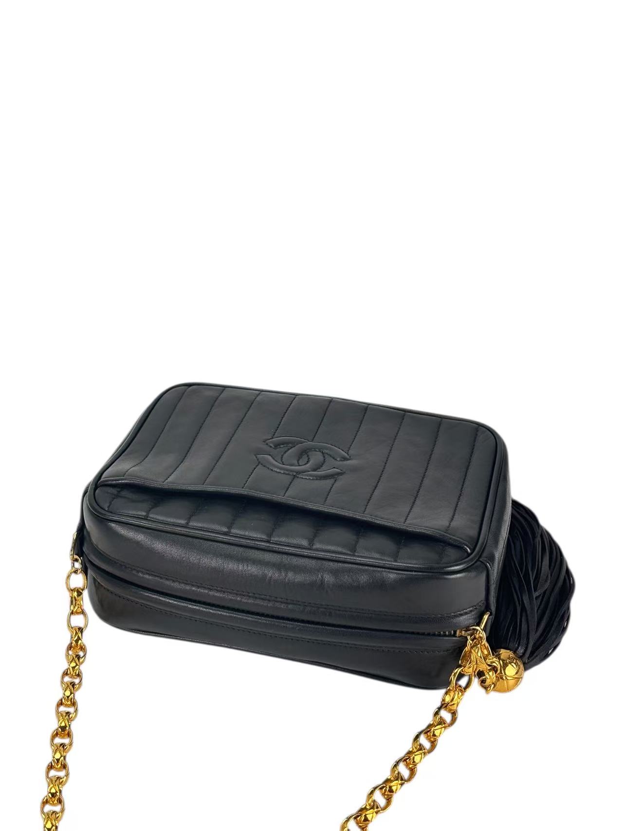 CHANEL - Black Lambskin Tassel Bijoux Camera Crossbody Bag