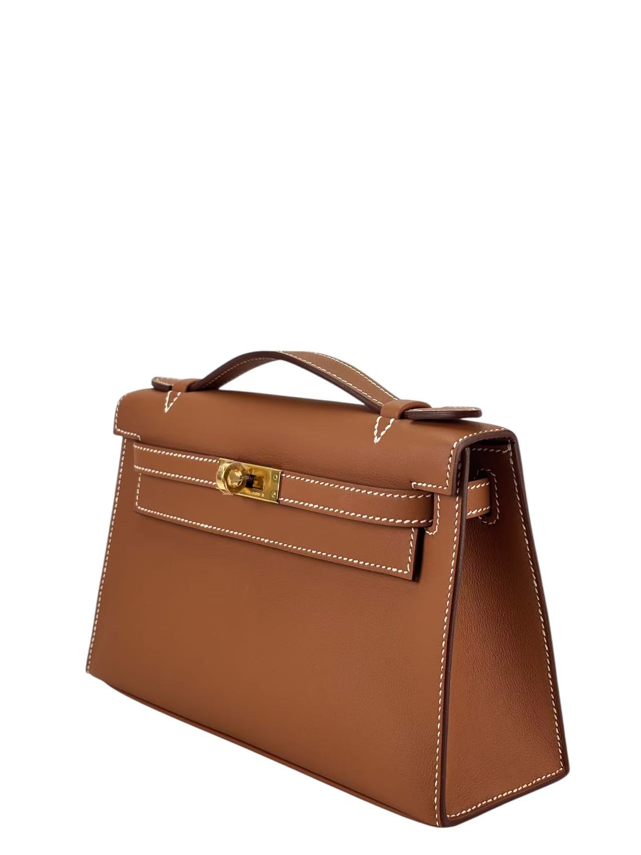 HERMES - Kelly Pochette Gold Swift Gold Hardware K (2025)