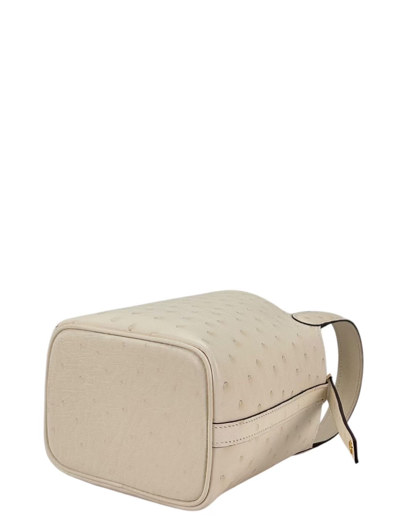 HERMES - Micro Picotin 14 Nata12 Ostrich Gold Hardware