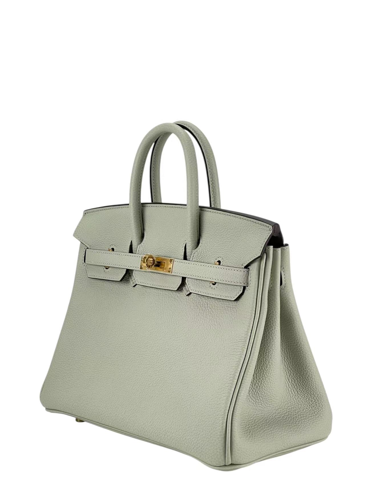 HERMES - Birkin 25 Gris Neve Togo Gold Hardware