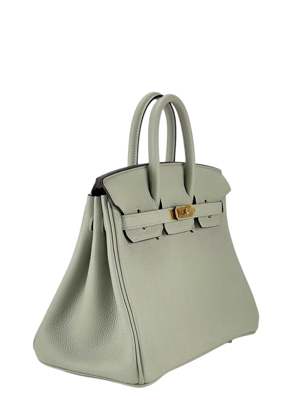 HERMES - Birkin 25 Gris Neve Togo Gold Hardware