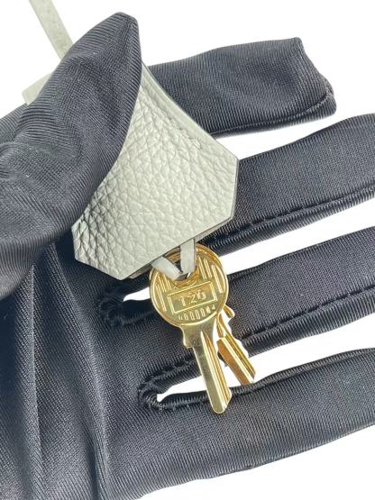 HERMES - Birkin 25 Gris Neve Togo Gold Hardware