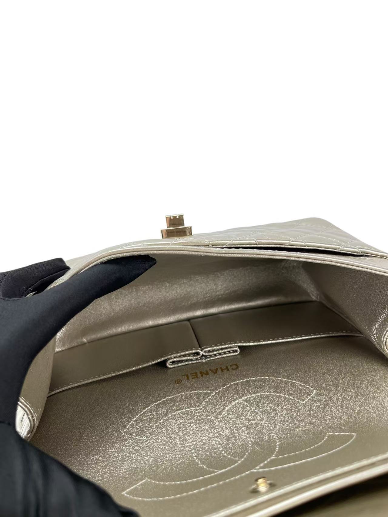 CHANEL - 2.55 Reissue 227 Flap Light Gold Lambskin Gold Hardware