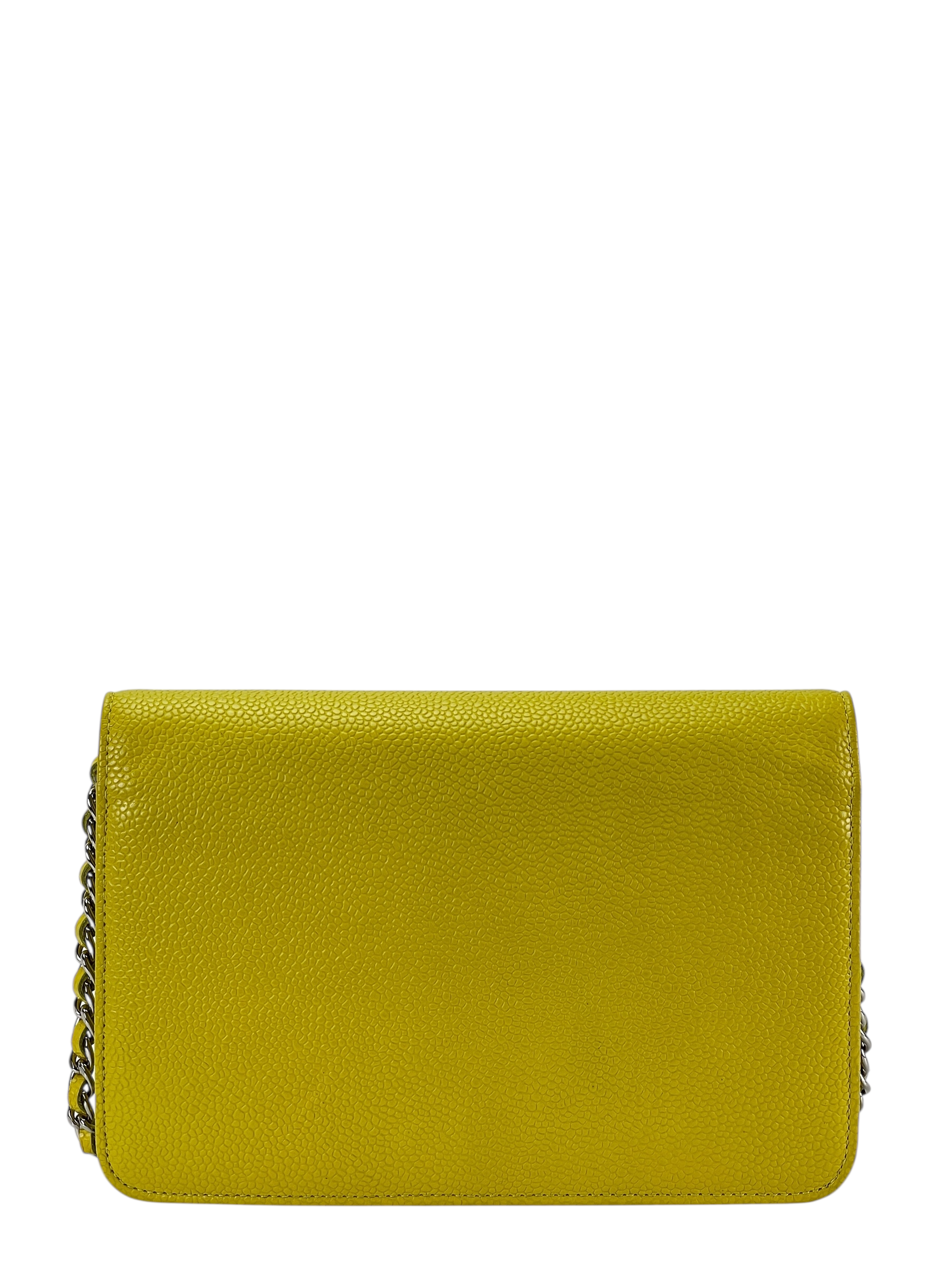 CHANEL - Yellow Wallet On Chain Sliver-Tone Metal (WOC)