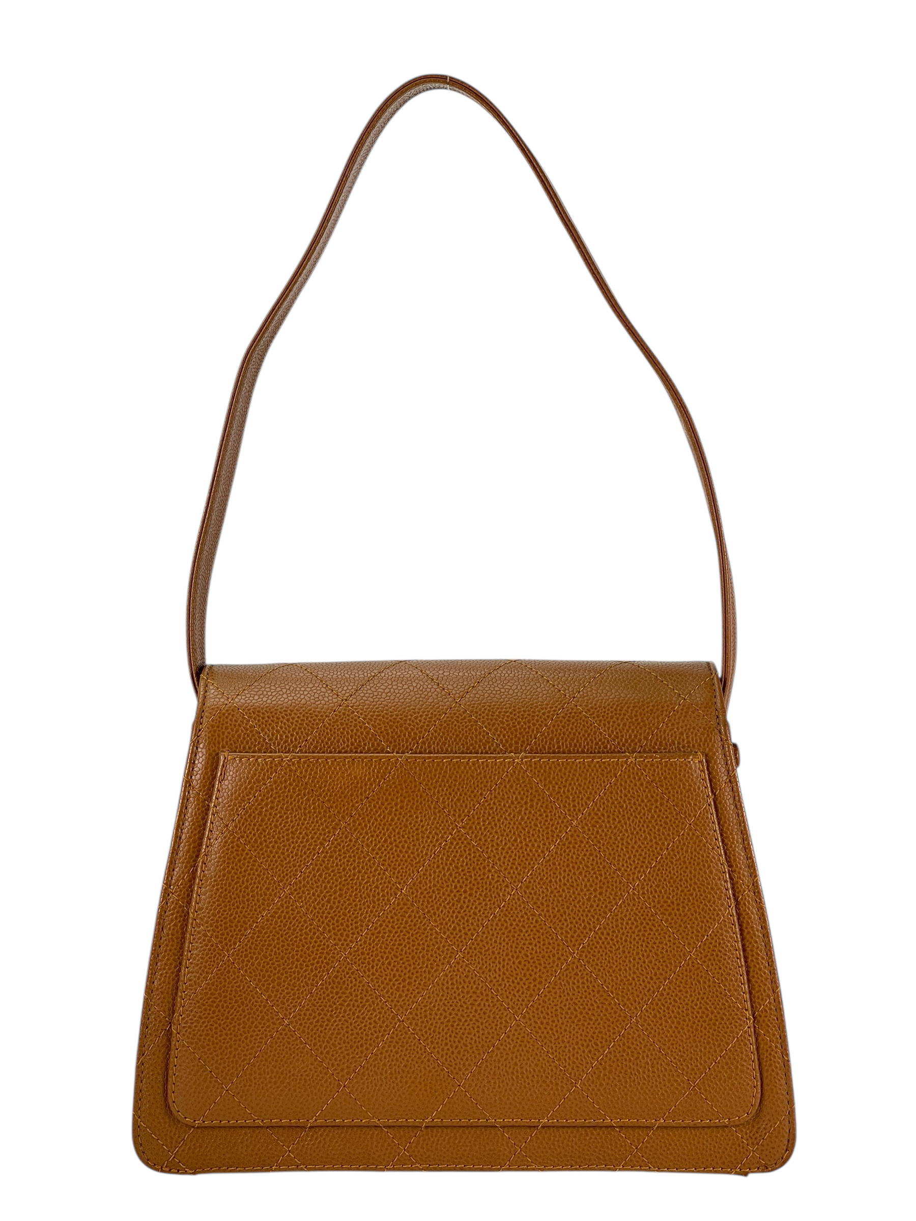  CHANEL - Beige Caviar Matelasse Shoulder Bag