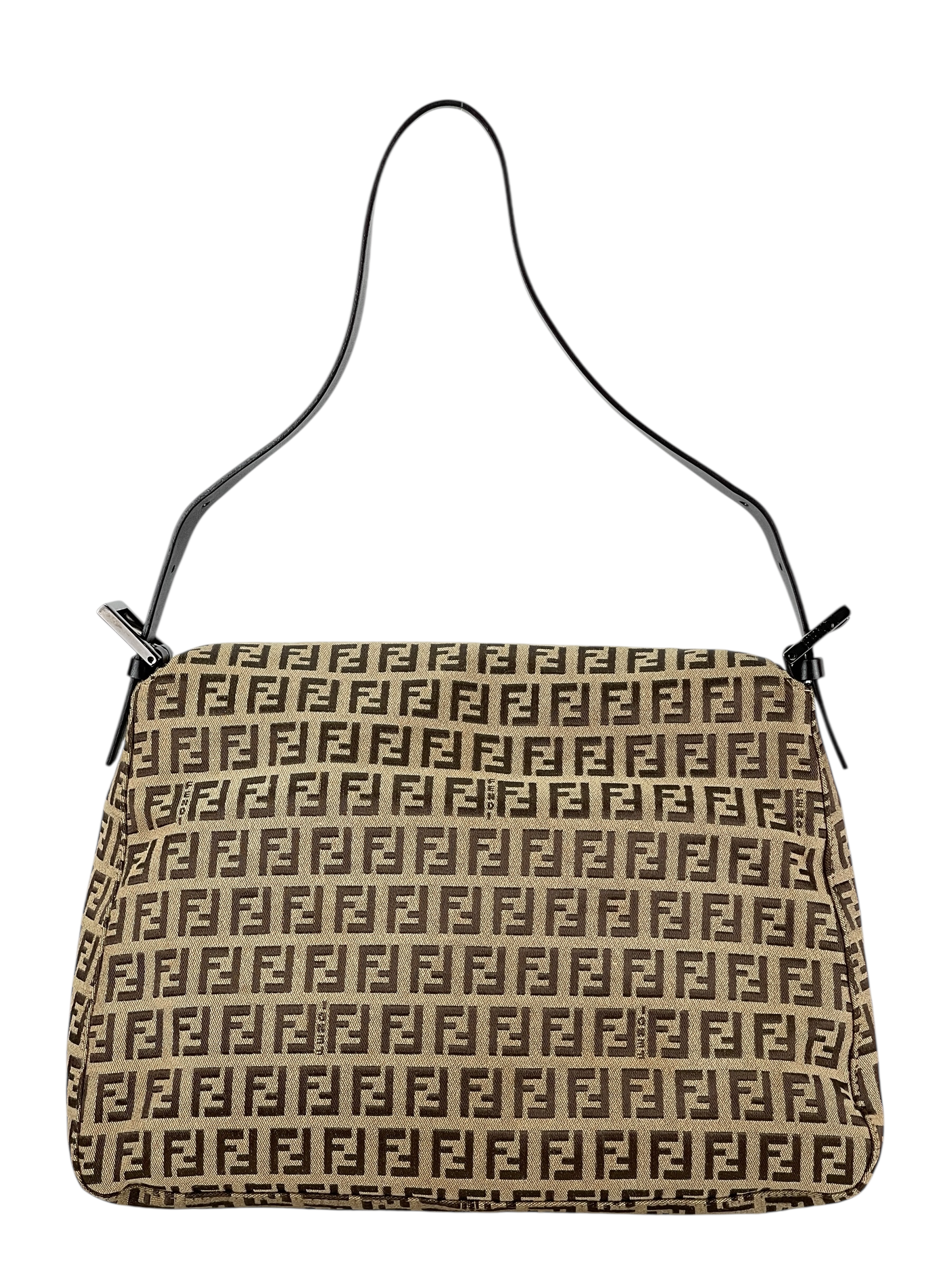 FENDI - Brown Zucca Mamma Baguette Handbag Gold Hardware