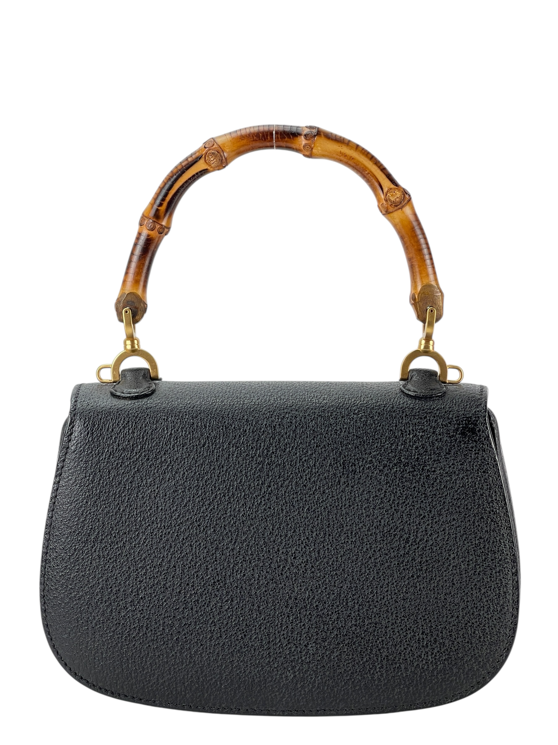 GUCCI - 2way Small Leather Bamboo Handbag 